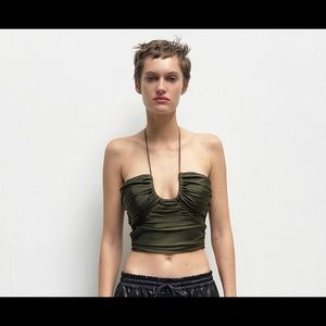 Olive green crop top